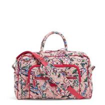 Iconic Compact Weekender Travel Bag In Stitched Flowers