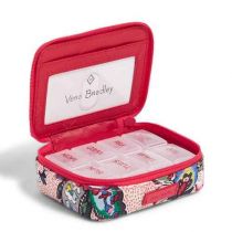 Iconic Travel Pill Case In Stitched Flowers