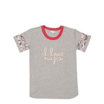 Pajama Baseball Tee In Stitched Flowers