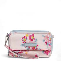 Lighten Up Rfid All In One Crossbody In Tossed Posies Pink