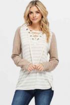 Coco Stripe Lace Up Hoodie