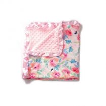 Pink Floral Minky Blanket